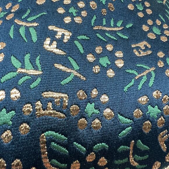 FENDI FFreedom 105mm Square Toe Ankle Boots EU 38 US 8 Floral Jacquard Navy Gold - Picture 2 of 13